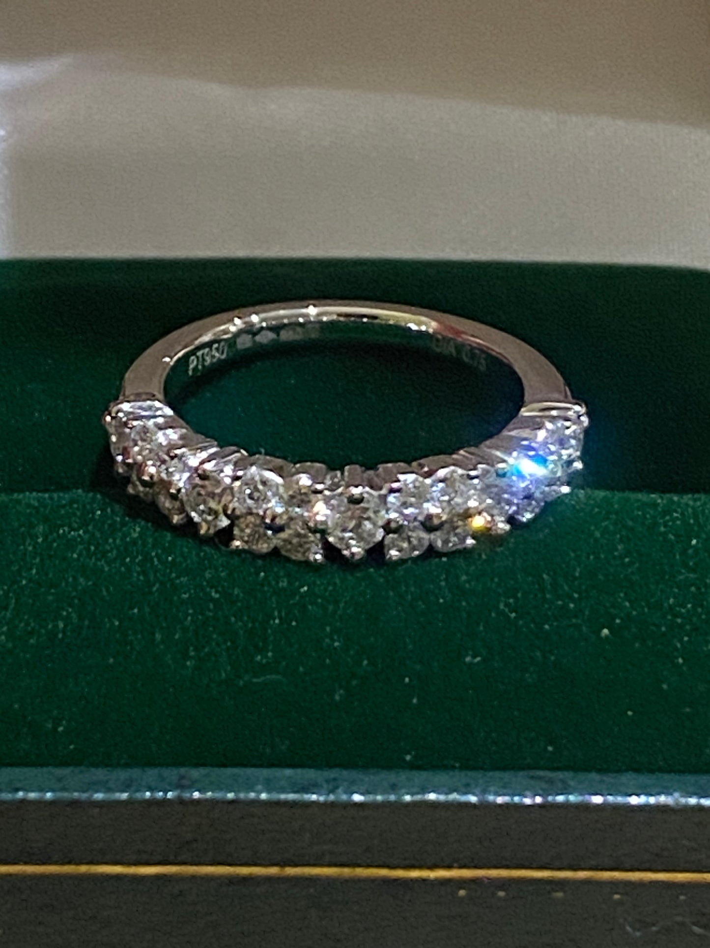 Platinum 0.75ct Diamond Flower Eternity Ring (Size J)