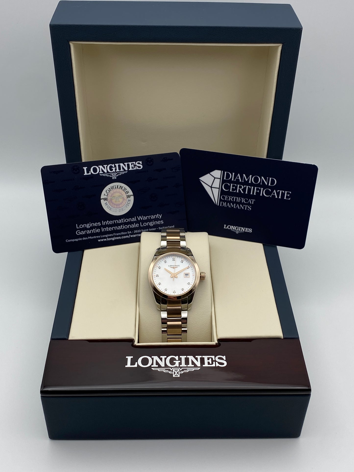 Longines Conquest Classic White Mother of Pearl Women's Watch - L2.286.3.87.7