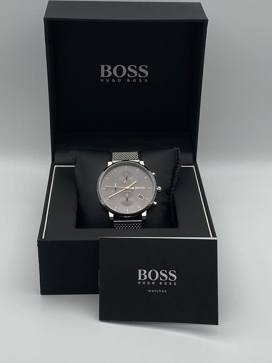 HUGO BOSS Gents Integrity Stainless Steel Bracelet Grey Dial Watch (1513807)