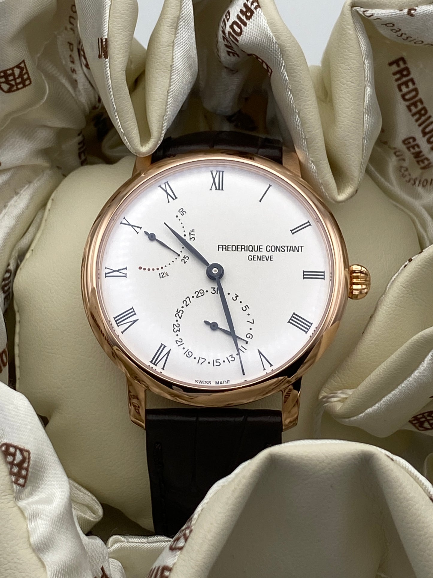 Frederique Constant Watch SlimLine Power Reserve Automatic Rose gold FC-723WR3S4